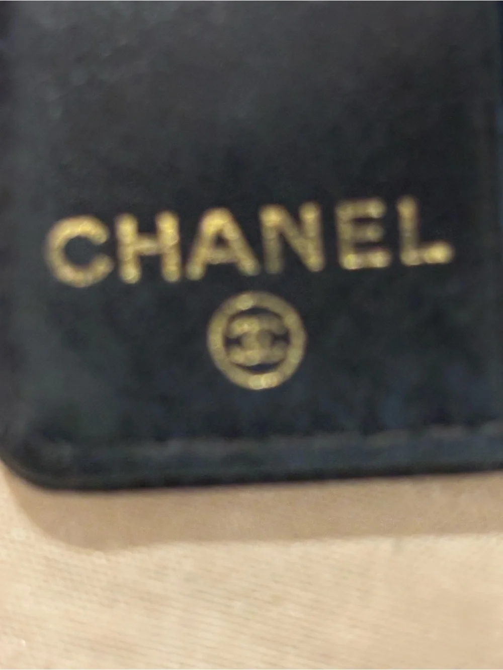 CHANEL Black Caviar Leather Card Case with Embossed CC